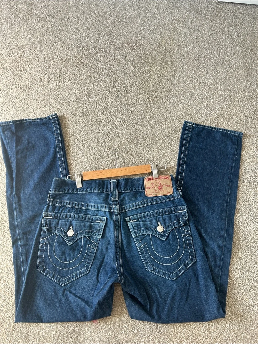 True Religion Men’s Straight Jeans - Indigo Blue Denim